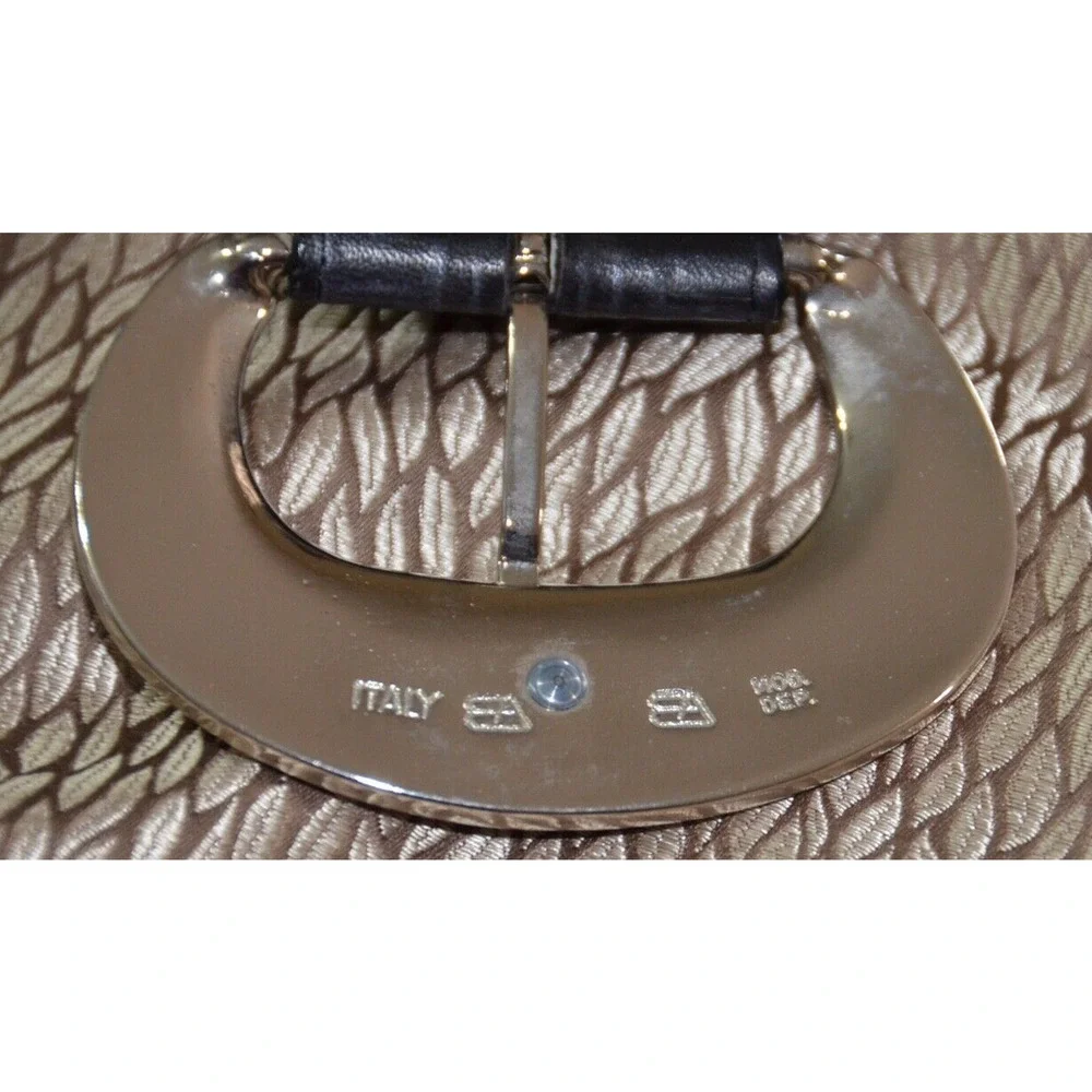 EA Emporio Armani Large Fashion Designer Belt Buckle Leather Belt Made in Italy